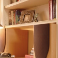 Fitted double alcove unit with centre shelves - shelf detail