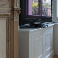 Fitted alcove cupboards and shelves - worktop detail