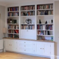 Large fitted alcove unit with drawers, cupboards and shelves