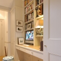 Fitted home study with storage and shelves